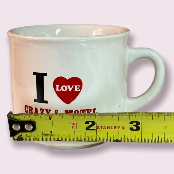 Mug I Love Crazy & Motel Coffee Tea Mug Cup w/Heart Mint Condition Pre-Owned - Picture 10 of 10